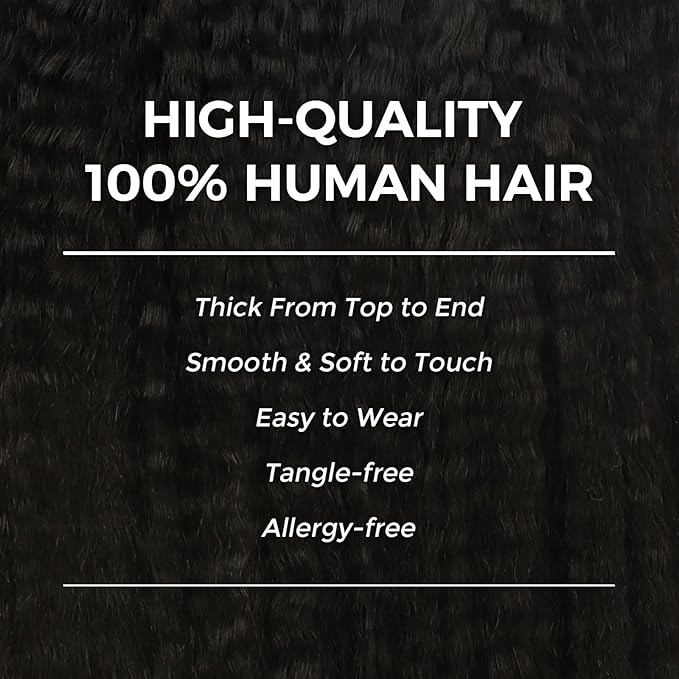 Lashey Seamless Clip in Hair Extensions Human Hair 150g 9pcs Kinky Straight Natural Black 24 Inch Long Clip in Hair Extensions Real Human Hair with PU Soft Invisi Edge