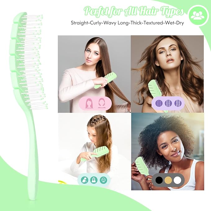 Valentine's Day Gifts for Her Hair Brush for Women Girlfriend Wife Detangling Brush for Curly Thick Wet Dry Hair Easily No Pulling