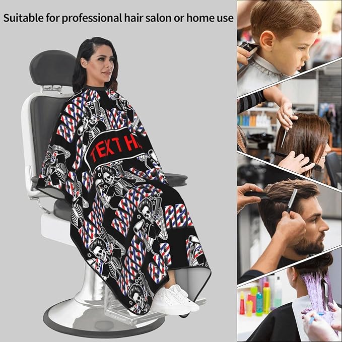 Custom Barber Cape for Men Personalized Professional Hair Cutting Cape with Text for Home Salon Barbershop