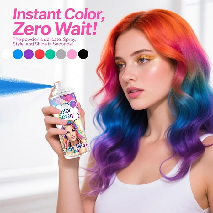 Green Hair Spray, Green Hair Spray Temporary for Women Kids Men, Green Hair Wax Dye, Temporary Hair Dye, Washable Hair Color Dye Non-Sticky, for Christmas Party,Halloween Crazy Hair Day,Cosplay(120ML)