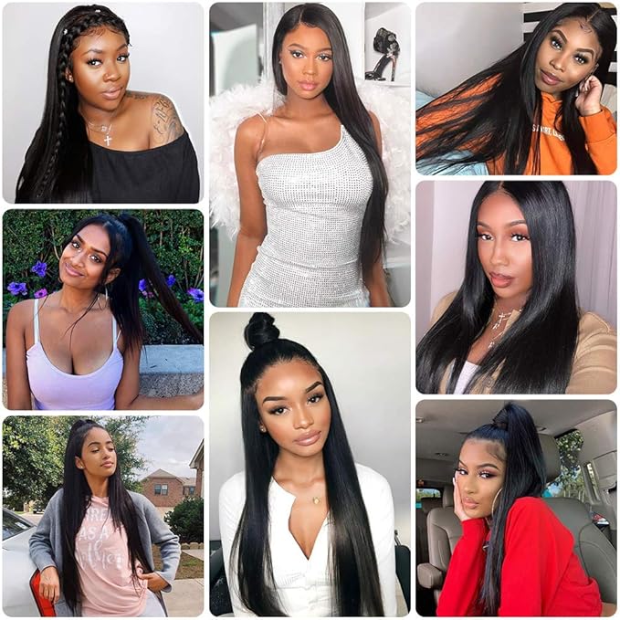 Hermosa 12A 13x4 HD Lace Front Human Hair Wigs Pre Plucked with Baby Hair 220% Density Brazilian Straight Wigs Human Hair for Women Natural Hairline 20 inch