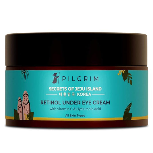 Pilgrim Korean Retinol Under Eye Cream | Infused with Vitamin C & Hyaluronic Acid | Redensify & Vitalized Skin | Eliminates Dark Circles & Wrinkles | Provides Youthful Skin | 1.06 Oz/50g