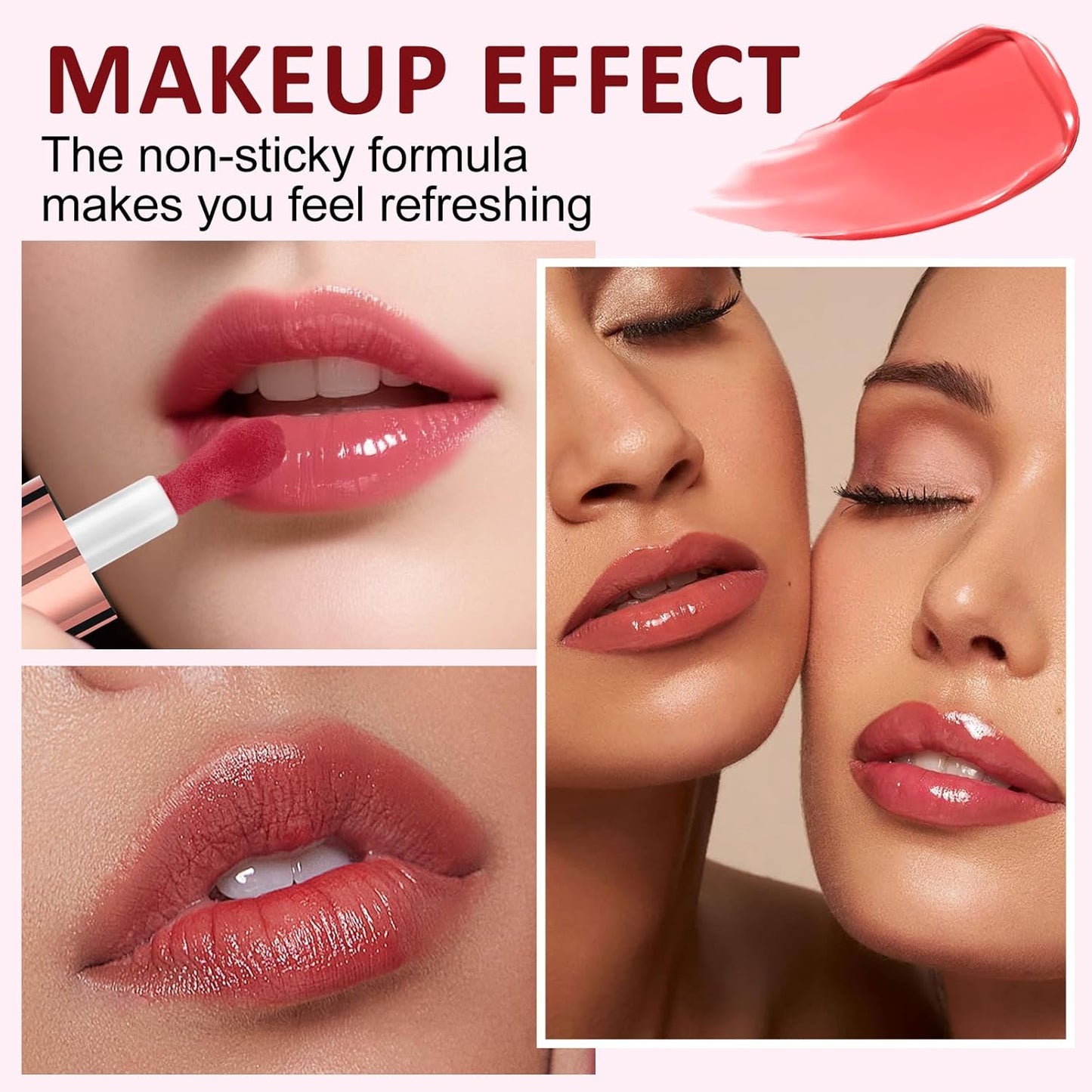 Dmsky Hydrating Glossy Lip Stain 6 Pack, Long-Lasting Lip Gloss Bulk Set, Lightweight Lip Tint with 6 Colors, Lip Gloss for Women and Girls Makeup