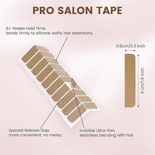 MIILYE Hair Extension Tape 100 Tabs, Double Sided Adhesive Replacement Tape, 6+ Weeks Hold Time, No Residue, Strong Tapes for Tape in Hair Extensions