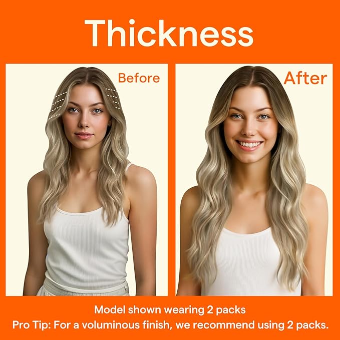 Full Shine Seamless Clip in Hair Extensions Real Human Hair, Darker Brown to Ash Brown Highlight Medium Blonde PU Weft Seamless Hair Extensions Clip in for Thin Hair, 4Pcs 12Inch 55 grams