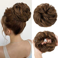 CJL HAIR Large Messy Bun Hair Piece Wavy Curly Scrunchies Synthetic Chignon Ponytail Hair Extensions Thick Updo Hairpieces for Women Chocolate