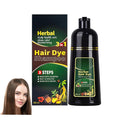 Chestnut brown Hair Dye Shampoo 3 in 1 Herbal Natural Dye Cover Gray, for Women/Men Hair Color for Grey Coverage (Chestnut brown)