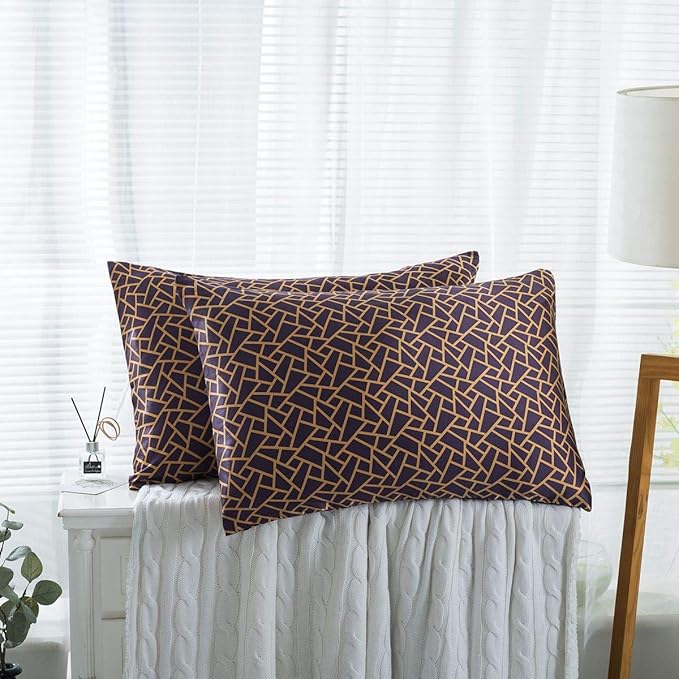 SLPBABY Silk Pillowcase for Hair and Skin with Hidden Zipper Print (Queen, Pattern26)