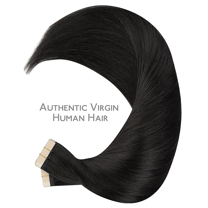 Wennalife Tape in Hair Extensions Human Hair,40pcs 100g 18 inch Natural Black Hair Extensions Real Human Hair Straight Tape in Extensions Invisible Human Hair Extensions Reusable Real Hair Extensions