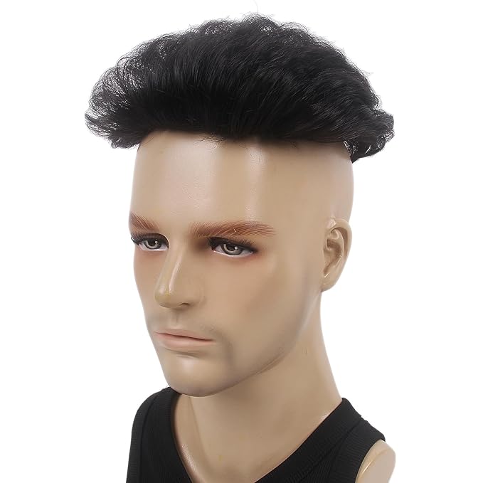 H&Bwig Men Short Toppers Hairpiece Clip in Hair Extensions for Covering White Loss Hair Toupee (6060#2)
