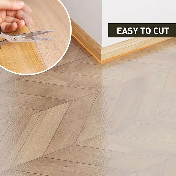 Clear Plastic Area Mat for Under Dining Table, 6'×9' Large No Slip Waterproof Vinyl Area Rug for Home, Anti-Spill Hard Floor Protector Cover for Living Room, Easy Clean Floor Mat