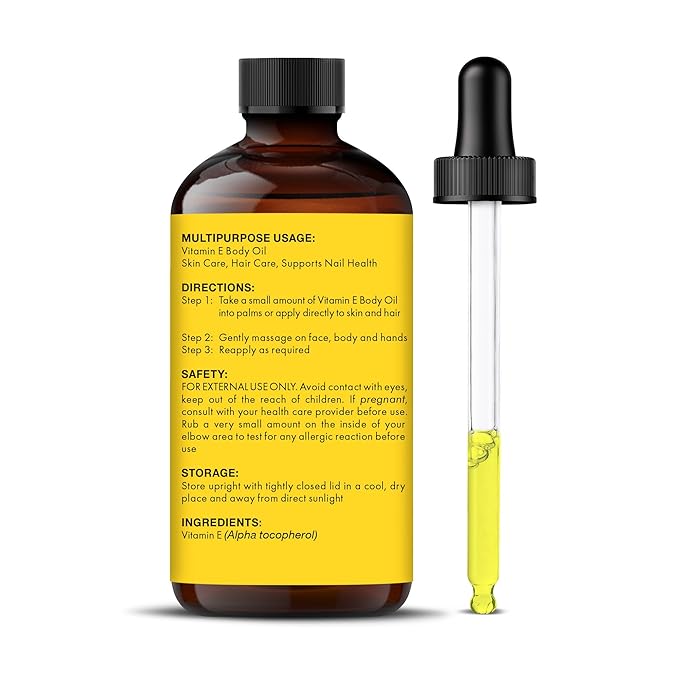 Majestic Pure Vitamin E Oil - 100% Pure & Natural, 70,000 IU | Premium Grade, Cold-Pressed and Tocopherol to Repair Dry, Damaged Skin | Moisturizing Skin, Hair and Scalp 2 Fl Oz