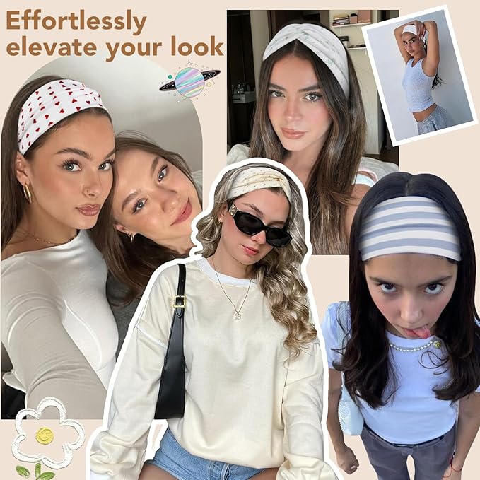 TERSE Valentine Headbands for Women Non Slip: Valentine's Day Accessories Gifts for Her Valentine Outfits Twist Head Bands for Women's Hair Trendy Cute Hair Bands
