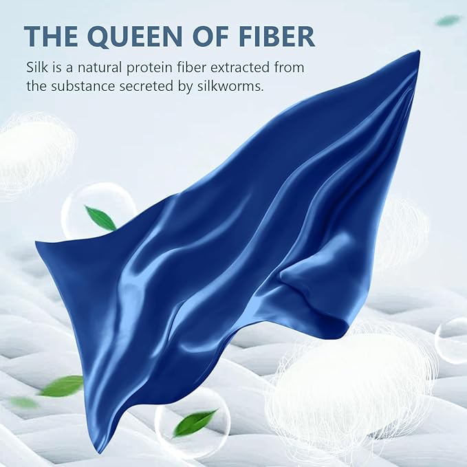 Silk Pillow Cases Queen Size 100% Mulberry Silk Pillowcase for Hair and Skin 22 Momme Both Side Grade 6A Silk Cooling Soft Breathable 20 x 30 Inches with Hidden Zipper 1PC, Royal Blue