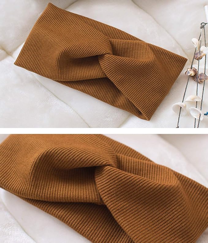 Huachi Turban Headbands for Women Trendy, Wide Women Head Bands, Fall Fashion Must Haves Thick Boho Stretchy Hair Bands Non Slip for Girls Yoga Workout Fashion Hair Accessories, Solid Color