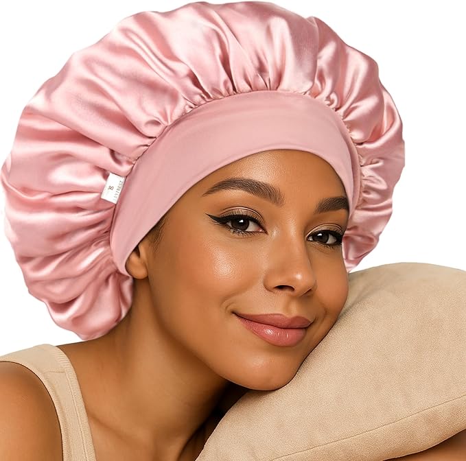 YANIBEST Silk Bonnet for Sleeping Women, Double Layer Hair Satin Bonnets with Elastic Band, Sleep Cap Curly Natural Hair