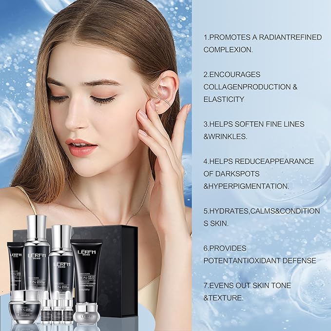 woolly Skincare sets COPPER TRIPEPTIDE-1 Day and night beautyessence 9-Pcs set box care process contains moisturize and nourishmake the skin soft and smooth