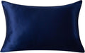 SLPBABY 100% Natural Pure Silk Pillowcase for Hair and Skin, Both Side 19 Momme Silk, Luxury Smooth Satin Pillowcase Cover with Hidden Zipper (Standard(20''x26''), Navy Blue)