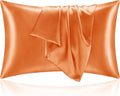 BEDELITE Satin Pillowcase with Zipper, Burnt Orange Pillow Cases Queen Size Set of 2, Super Soft and Cooling Similar to Silk Pillow Cases, Gift for Women Men(20x30 Inches)