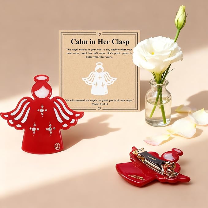 Inspirational Birthday Gifts for Girls "Guardian Angel" Hair Clips, Cute Back to School Gifts for Student from Teather, Daughter Granddaughter Nephew, Christmas Stocking Stuffer Gifts