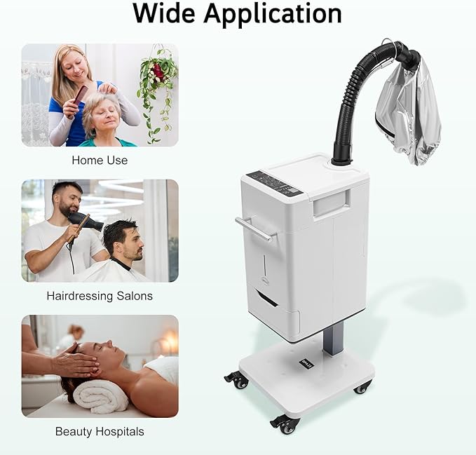 Professional Hair Steamer, Nano Hair Steamer Anion Hair Processor, Stand Up Base Salon Spa Equipment, for Home, Hairdressing Salons, Beauty Hospitals