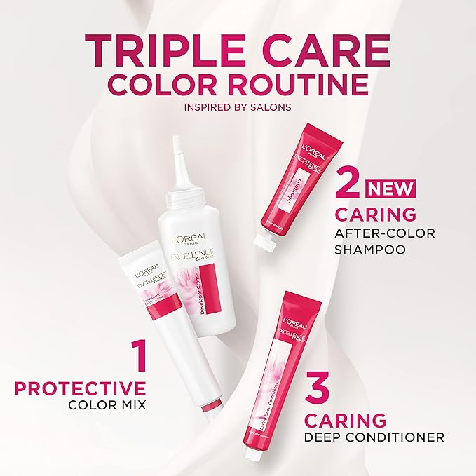 L'Oreal Paris Excellence Creme Permanent Triple Care Hair Color, 9A Light Ash Blonde, Gray Coverage For Up to 8 Weeks, All Hair Types, Pack of 1
