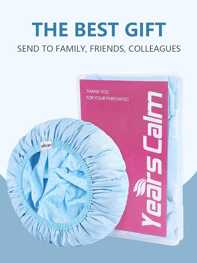 Years calm Shower Caps For Women Reusable Waterproof，Pattern And Solid Color Dual-Layer Design For Dual-Layer Usable，Protects Hair In Shower, Spa, Cooking, Clean & Travel (Blue, Extra Large)