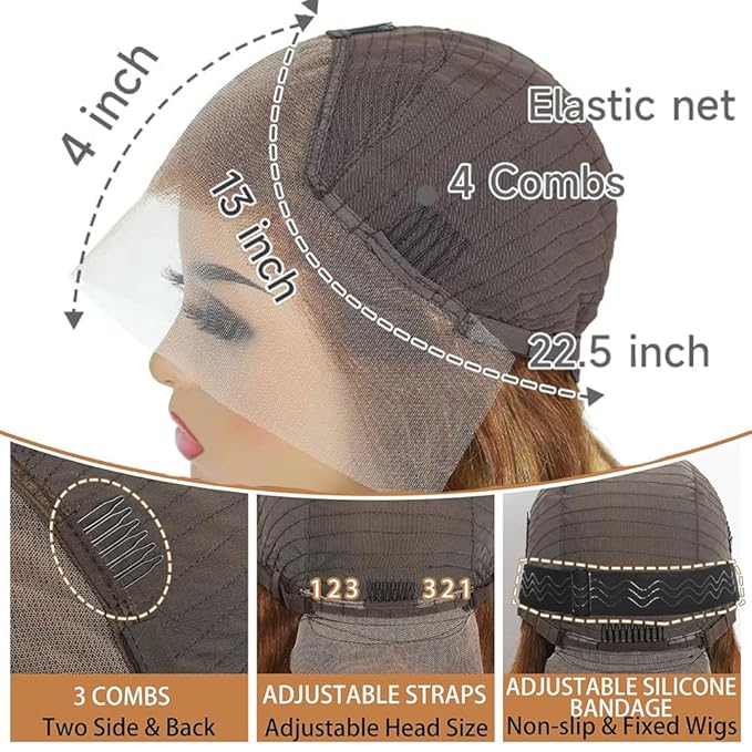 4/27 Ombre Highlight Bob Wig Human Hair 16 inch straight 427 bob wig 13x4 Highlight HD Lace Frontal Bob Wig Human Hair 180% Density Pre Plucked Ombre Short Bob Wigs for Black Women