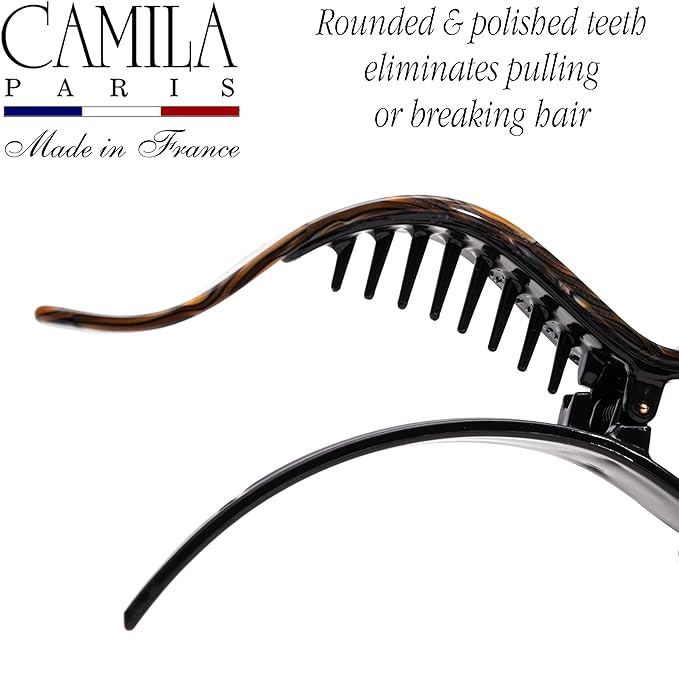 Camila Paris CP2478 French Hair Clip for Women, Alligator Clip, Handmade, Duckbill Girls Hair Claw, Fashion Durable Styling Hair Accessories for Women, Strong Hold No Slip Grip, Made in France