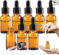1/2 Oz Glass Dropper Bottle, 15mL Tincture Bottles with Dropper, Labels- Leak Proof Travel Eye Dropper Bottle Amber for Extracts & Essential Oil, Liquids, Perfume(16 pieces)