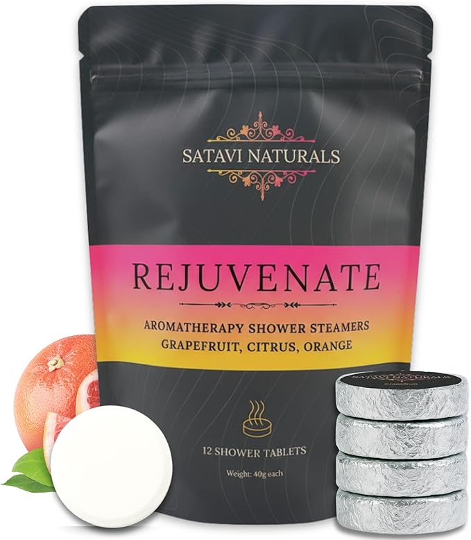 Shower Steamers 12 Pack - Aromatherapy Shower Bombs for Stress Relief - Spa Self Care Gift Set, Holiday Stocking Stuffers for Women & Men - Citrus
