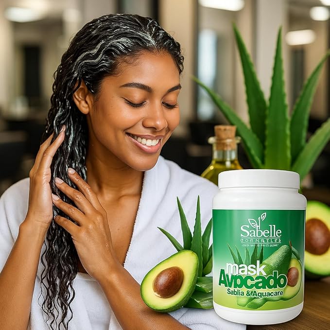 Aloe and Avocado Hair Mask Treatment, Sulfate Free, Professional Use, 60 oz. Hair Salon, Beauty Salon