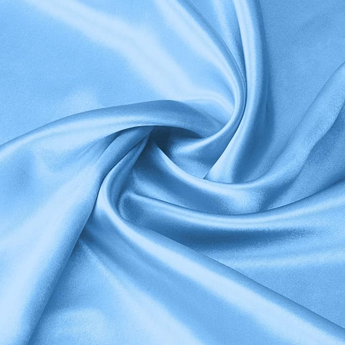 Lirex Satin Pillowcase for Hair and Skin, Super Soft and Cooling Similar to Silk, 2 Pack Standard Size 20"X 26" Pillow Cases with Envelope Closure, Gifts for Women Men, Light Blue