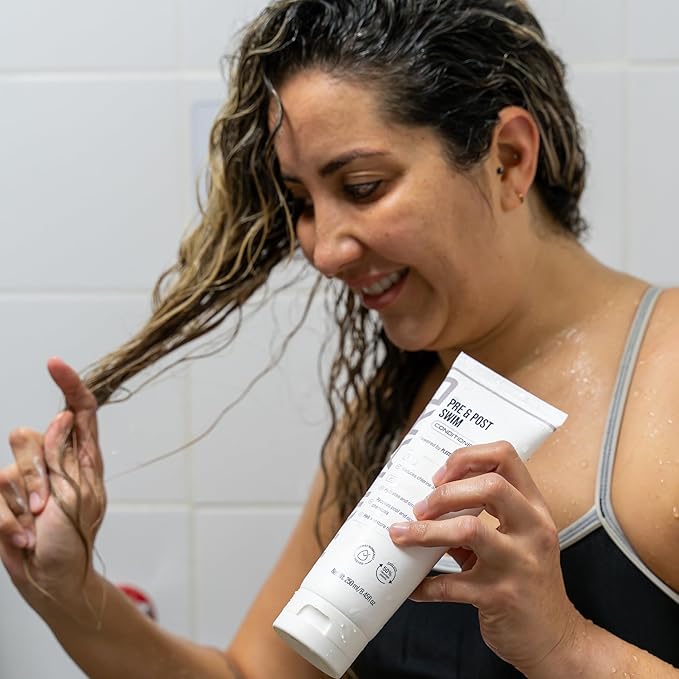 TRIHARD Chlorine Defense Swim Conditioner, Protect and Hydrate Hair from Pool and Ocean, Chlorine and Saltwater Pre and Post Swim Hair Protection, Hydrating Conditioner for Swimmers