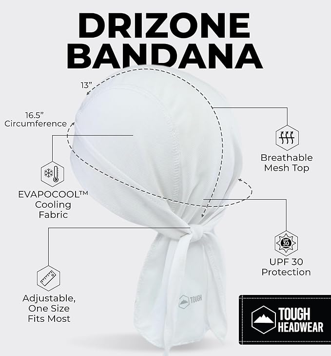 Cooling Helmet Liners - Do Rag Skull Caps for Men - Cooling Head Wraps, Hard Hat Liner - Motorcycle Pirate Bandana