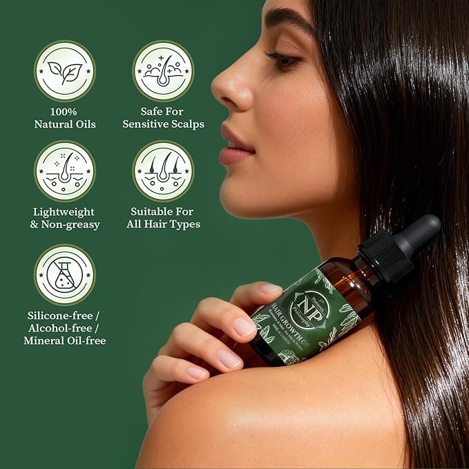 NP NATURES PHILOSOPHY Rosemary Mint Hair Growth Oil, Stimulates Hair Regrowth, Anti-Hair Loss, Nourishing Scalp Treatment for Thicker Fuller Hair, Aussie Hair Growth Products for All Hair Types