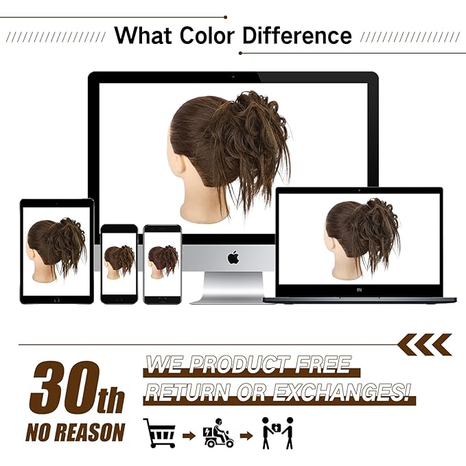 HMD Tousled Updo Messy Bun Hair Piece Hair Extension Ponytail With Elastic Rubber Band Updo Bun Synthetic Hairpieces for Women