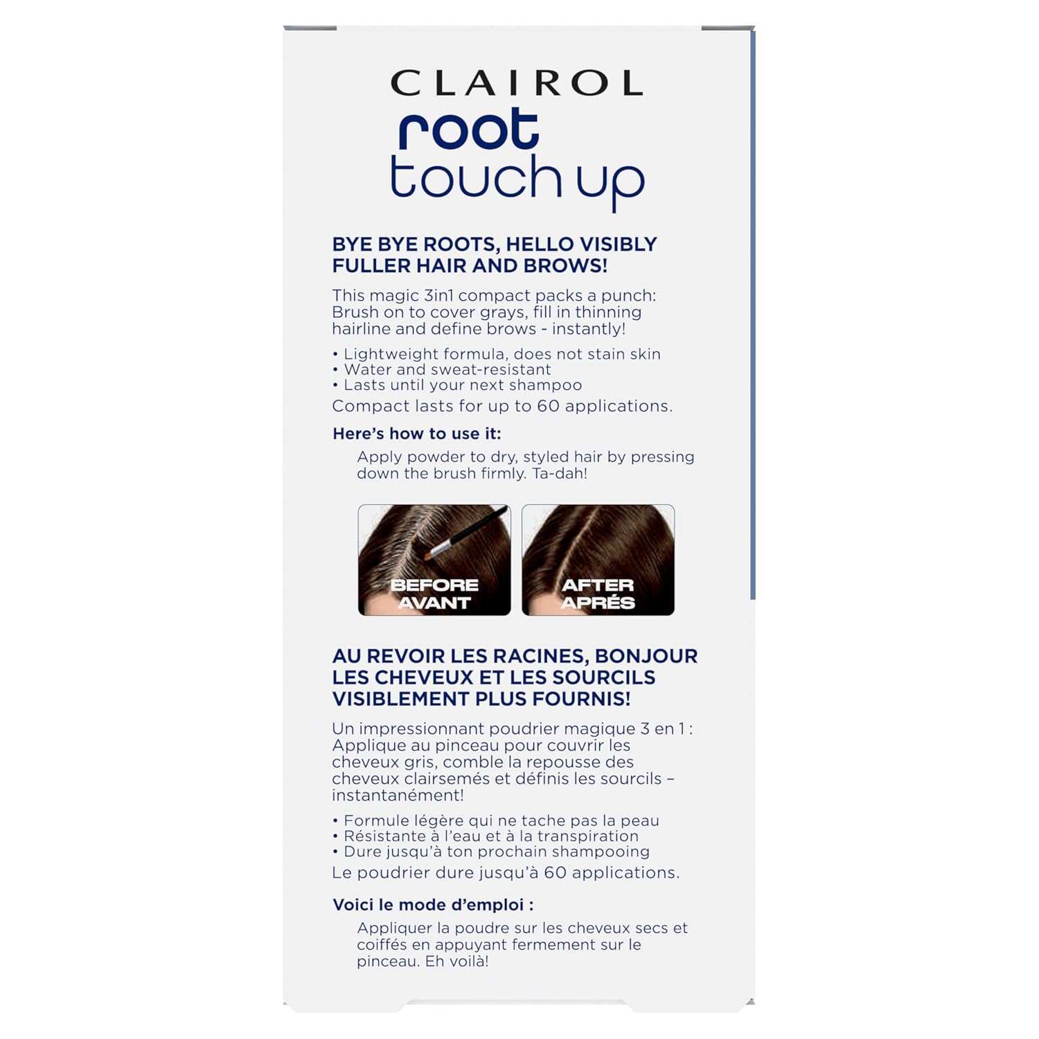 Clairol Root Touch-Up Temporary Concealing Powder, Dark Brown Hair Color, Pack of 1
