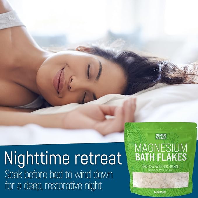 Magnesium Flakes for Bath - Magnesium Chloride Flakes - Dead Sea Salts for Soaking, 3 LBS