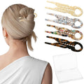 Sunolga 4pcs Prestige French Hair Pins for Women, 4.38" Large, Serrated Anti-Slip Design, Curved Shape for Better Head Fit, Coquette Elegant Hair Accessories for Updos, Chignon, Bun Hairstyles