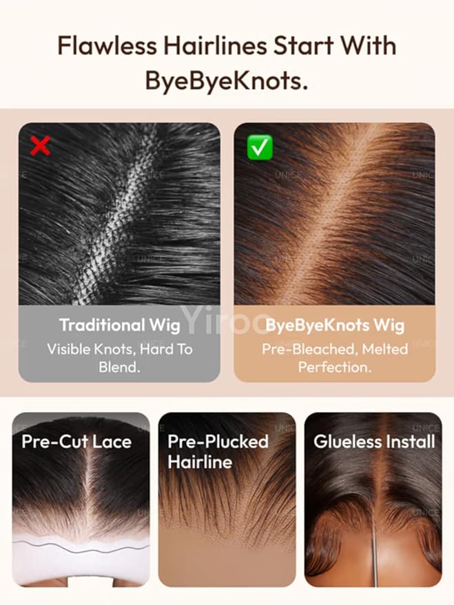 YIROO Chestnut Brown Ombre Yaki Straight 13x4 Pre Everything Frontal Glueless Wig Human Hair Pre Plucked Pre Cut,Bye bye Knots Wear and Go Drawstring Wigs Beginner Friendly 150% Density 20Inch