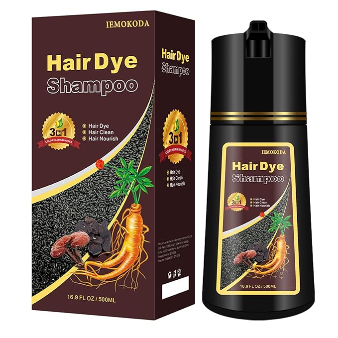 Wine Red Hair Dye Shampoo, Burgundy Hair Dye for Men & Women, Long-Lasting Color SHampoo Hair Dye for All Hair Types, Esay to Use Shampoo Para Canas 16.9 Fl Oz (Wine red)