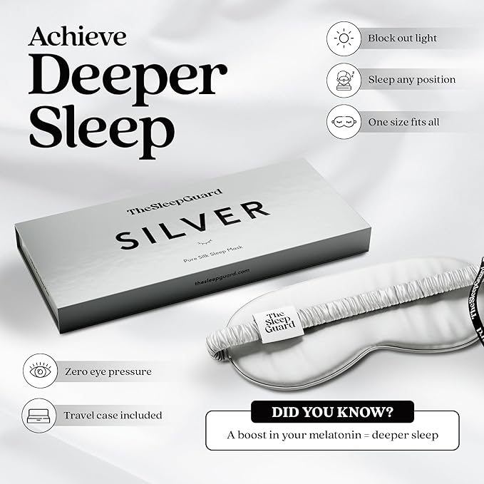 Pure Silk Sleep Mask [100% 6A Mulberry Silk, 22 Momme] Light Blocking Travel Essentials. Eye Masks for Sleeping. Black Oeko-Tex Blindfold. Eye Covers for Men & Women