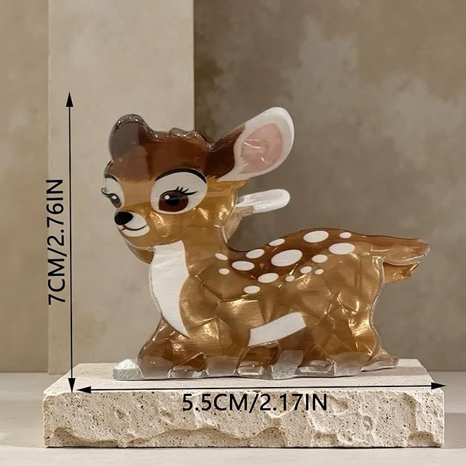 Deer Hair Clips for Women Christmas Reindeer Hair Claw Clips Cute Strong Hold Brown Fawn Hair Jaw Clip Non-slip Animal Hair Barrettes Christmas Holiday Hair Accessories for Thick Thin Hair Decoration