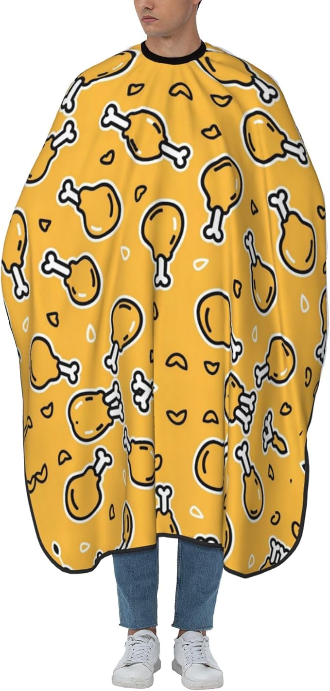 Hair Cut Cape Crispy Fried Chicken Hair Cutting Gown, Lightweight Hairdresser Apron for Hair Cutting, Haircut Tools