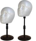 2 PACKS Adjustable wig or hat styrofoam mannequin head holder stand (13”to 17”)