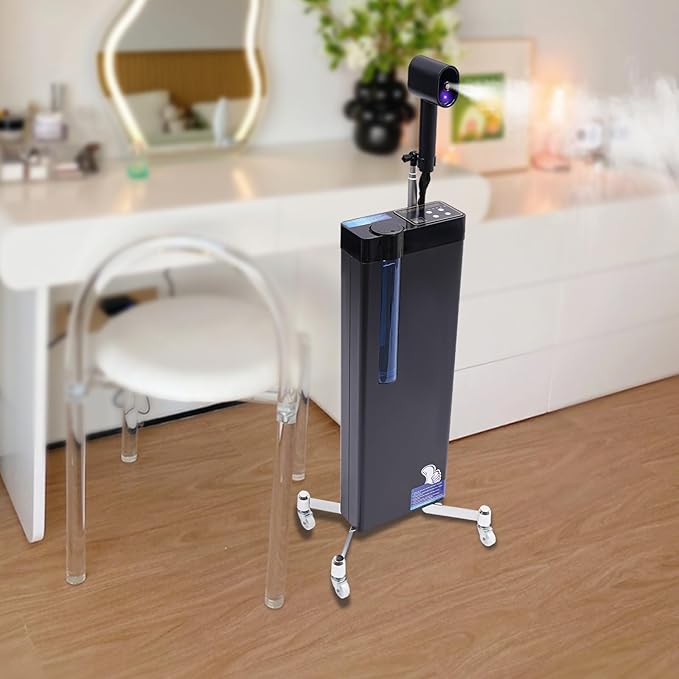 3 in 1 Hair Steamer, Salon Nano Steamer for Deep Conditioning w/Digital Touch Panel Rolling Base for Hair Texture or Repair, 1300w