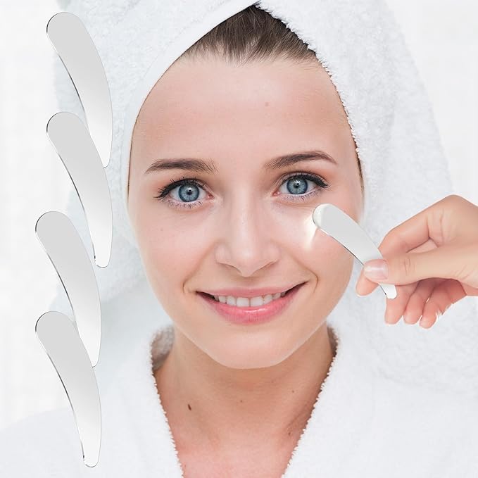2Pcs Mini Metal Cosmetic Spatulas, Skincare SpatulaMixing and Sampling Makeup Beauty Tools for Skin Care Creams, Eye Cream, Essences Beauty Accessories(4PCS)
