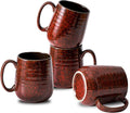 Hasense Red Coffee Mugs Set of 4, 12 oz Coffee Cups Ceramic, Latte Mug with Large Handle for Coffee, Tea, Milk and Chocolate,Easy Hold & Clean, Dishwasher & Microwave Safe