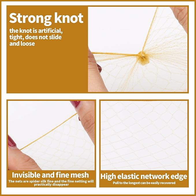 Teenitor Hair Nets and U-Pins Set - 40 Invisible Mesh Nets with Elastic Edge, 80 U-Shaped Pins for Ballet Buns, Sleeping, Wigs (Dark Blonde)